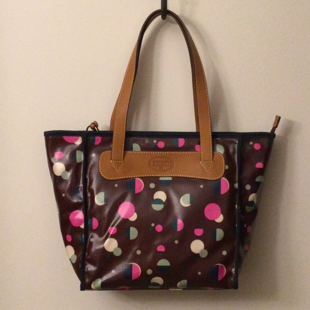 Fossil Keyper Shopper Purse Coated Canvas NWT